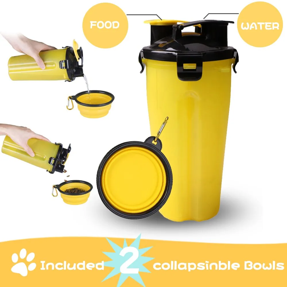 3pcs 2-in-1 Handy Dog Water Bottle With Food Container