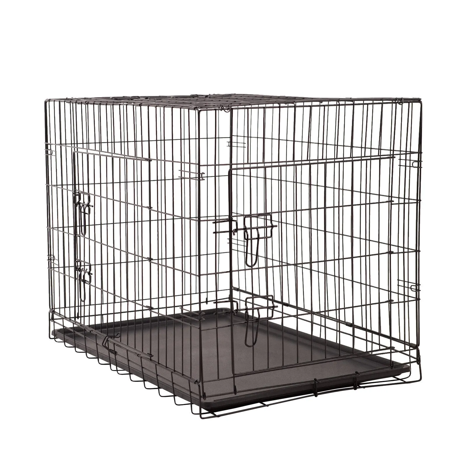 4paws dog cage pet crate cat puppy metal cage abs tray foldable