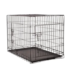 4paws dog cage pet crate cat puppy metal cage abs tray foldable