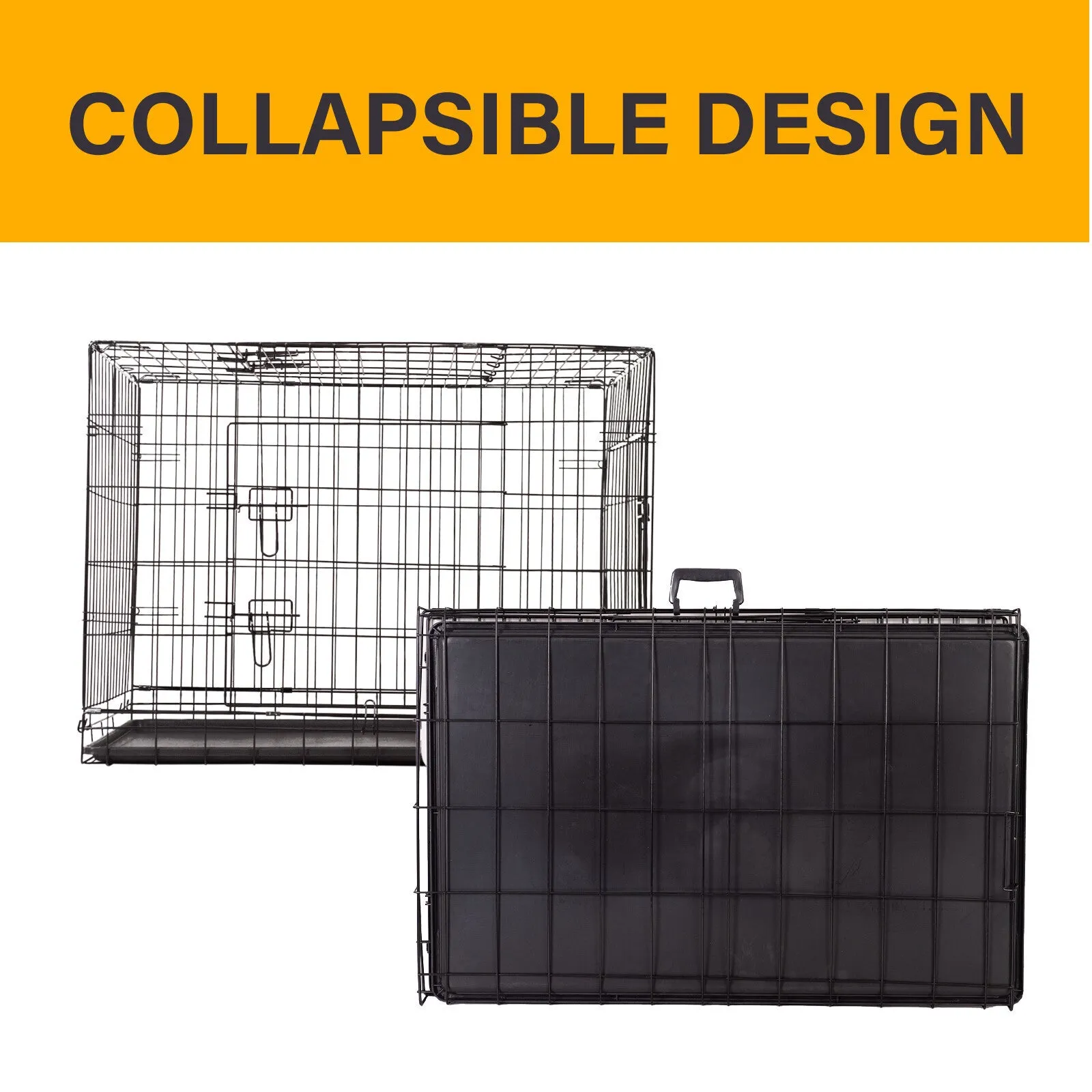 4paws dog cage pet crate cat puppy metal cage abs tray foldable