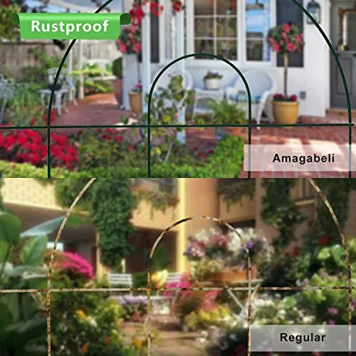 Amagabeli Decorative Garden Fence 18 in x 50 ft Rustproof Green Iron Landscape Wire Folding Fencing Ornamental Panel Border Edge Section Edging Patio Flower Bed Animal Barrier for Dog Outdoor Fences