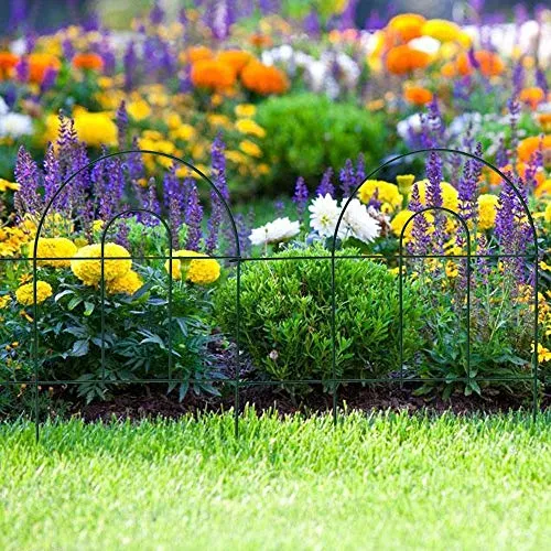Amagabeli Decorative Garden Fence 18 in x 50 ft Rustproof Green Iron Landscape Wire Folding Fencing Ornamental Panel Border Edge Section Edging Patio Flower Bed Animal Barrier for Dog Outdoor Fences