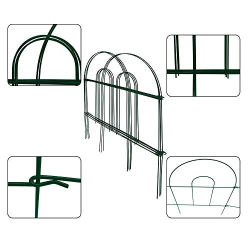 Amagabeli Decorative Garden Fence 18 in x 50 ft Rustproof Green Iron Landscape Wire Folding Fencing Ornamental Panel Border Edge Section Edging Patio Flower Bed Animal Barrier for Dog Outdoor Fences