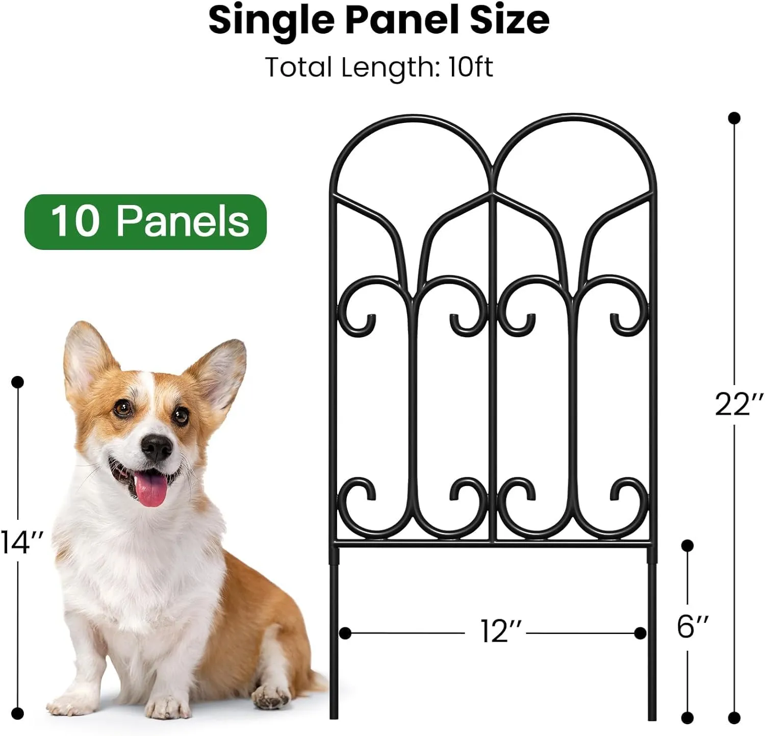 Amagabeli Garden & Home Decorative Garden Fence 22in(H)×10ft(L) by Amagabeli Model Number ET004X