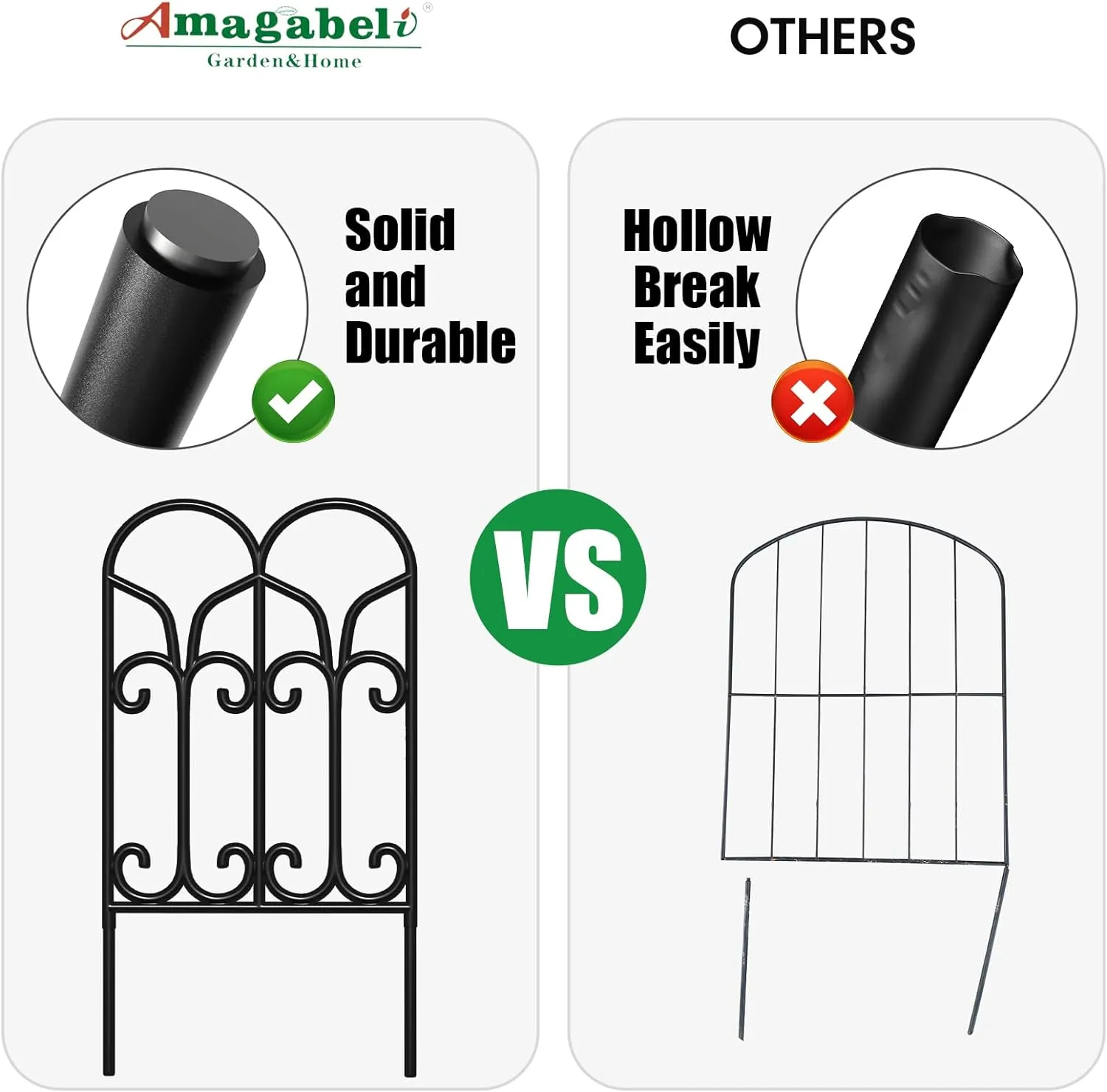 Amagabeli Garden & Home Decorative Garden Fence 22in(H)×10ft(L) by Amagabeli Model Number ET004X
