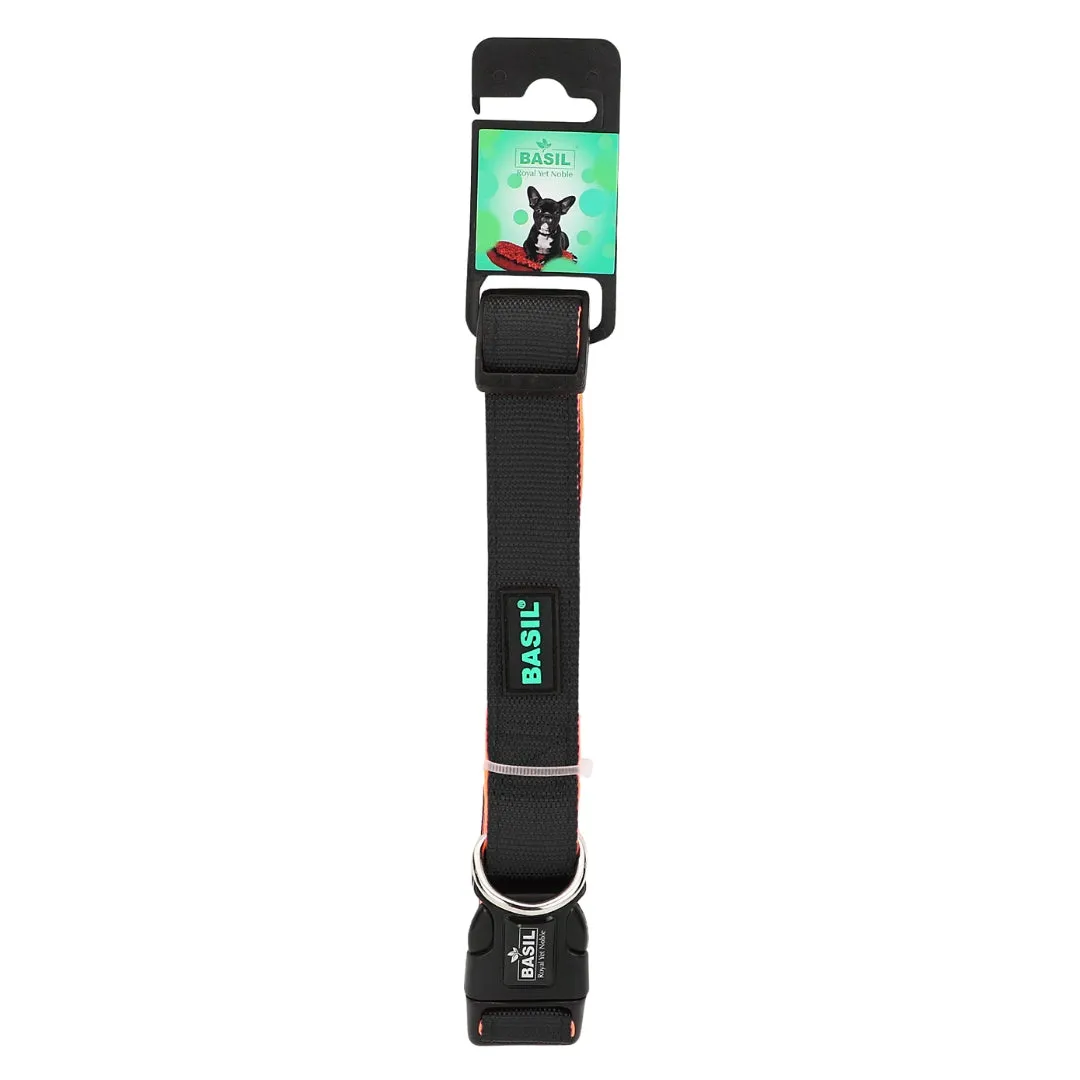 Basil Padded Leash, Collar, and Harness Set for Dogs – Comfortable & Durable Walk Essential, Solid Black