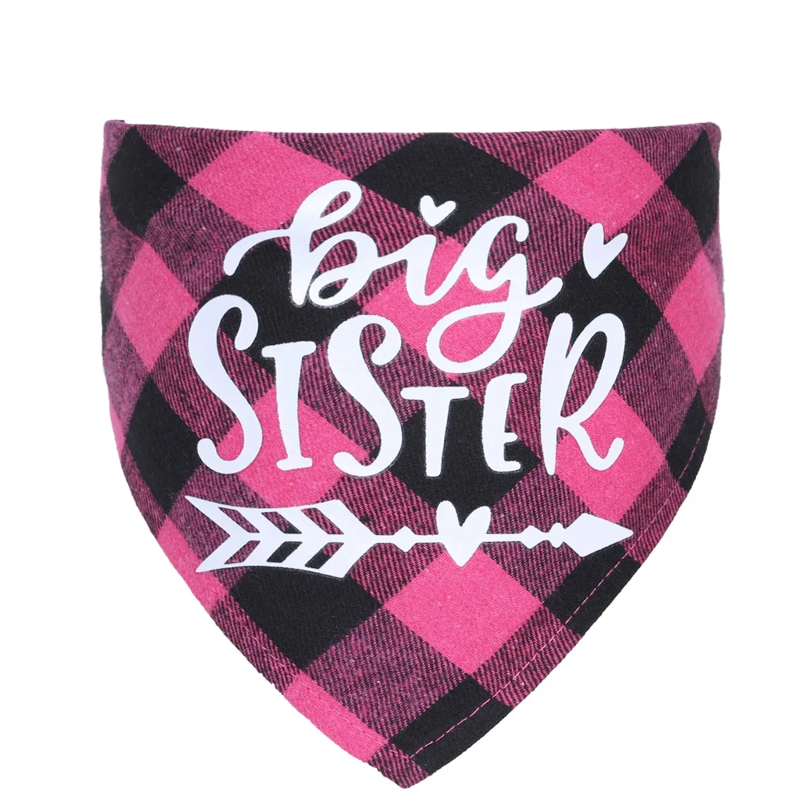 Big Brother Dog Bandana | Buffalo Plaid Triangle Scarf | Pregnancy Announcement Bandana for Small, Medium, and Large Dogs | Alo Trendy