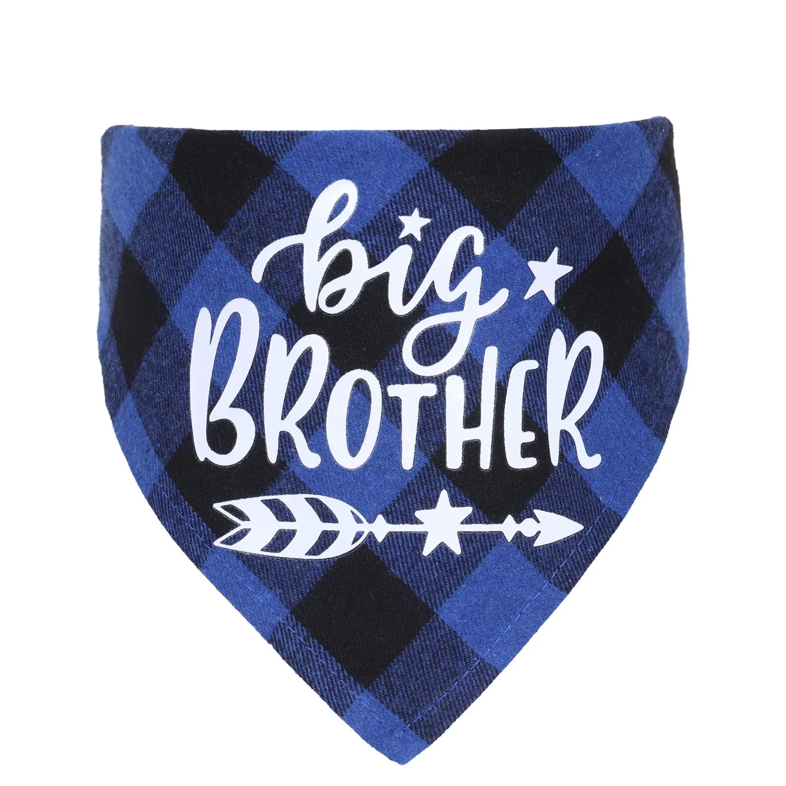 Big Brother Dog Bandana | Buffalo Plaid Triangle Scarf | Pregnancy Announcement Bandana for Small, Medium, and Large Dogs | Alo Trendy