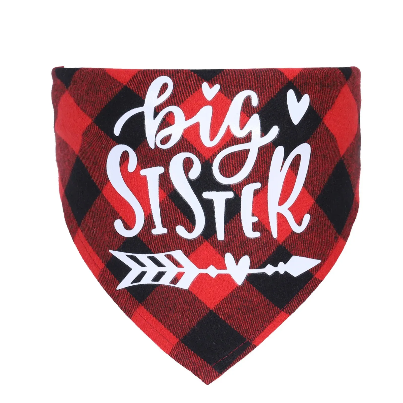 Big Brother Dog Bandana | Buffalo Plaid Triangle Scarf | Pregnancy Announcement Bandana for Small, Medium, and Large Dogs | Alo Trendy