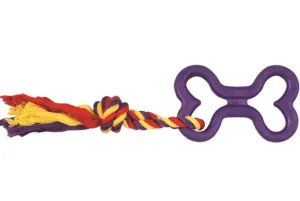 Boss WB11440M-PG Chomper Tug Bone With Rope Pet Toys, Assorted Color