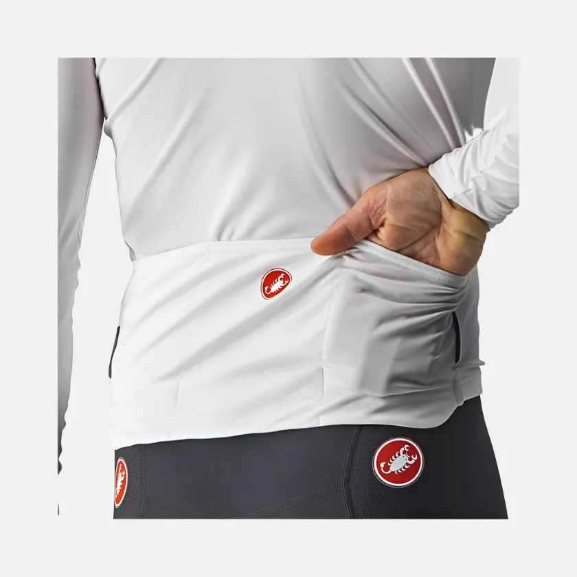 Castelli Prologo 7 Long Sleeve Mens Cycling Jersey -Ivory/Light Black/Red