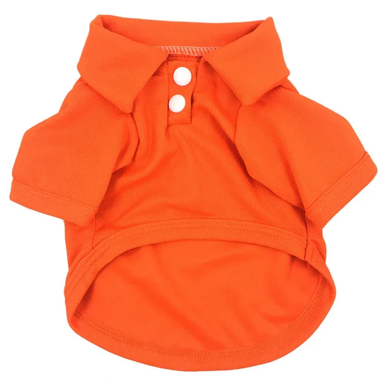 Casual and Stylish Pet Summer Polo Shirt: Solid T-Shirt for Small Dogs, Cats, and Fashion-Forward Pets - Perfect for Chihuahuas, Yorkies, and French Bulldogs