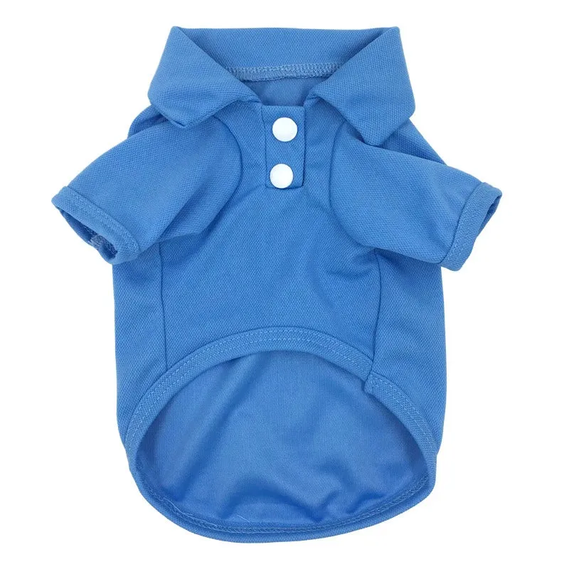 Casual and Stylish Pet Summer Polo Shirt: Solid T-Shirt for Small Dogs, Cats, and Fashion-Forward Pets - Perfect for Chihuahuas, Yorkies, and French Bulldogs