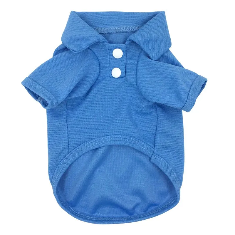 Casual and Stylish Pet Summer Polo Shirt: Solid T-Shirt for Small Dogs, Cats, and Fashion-Forward Pets - Perfect for Chihuahuas, Yorkies, and French Bulldogs