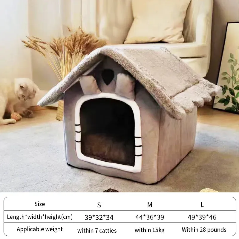 Cat /Dog Bed Foldable Pet Sleepping Bed removable and washable cat house kennel for dog house indoor cat nest