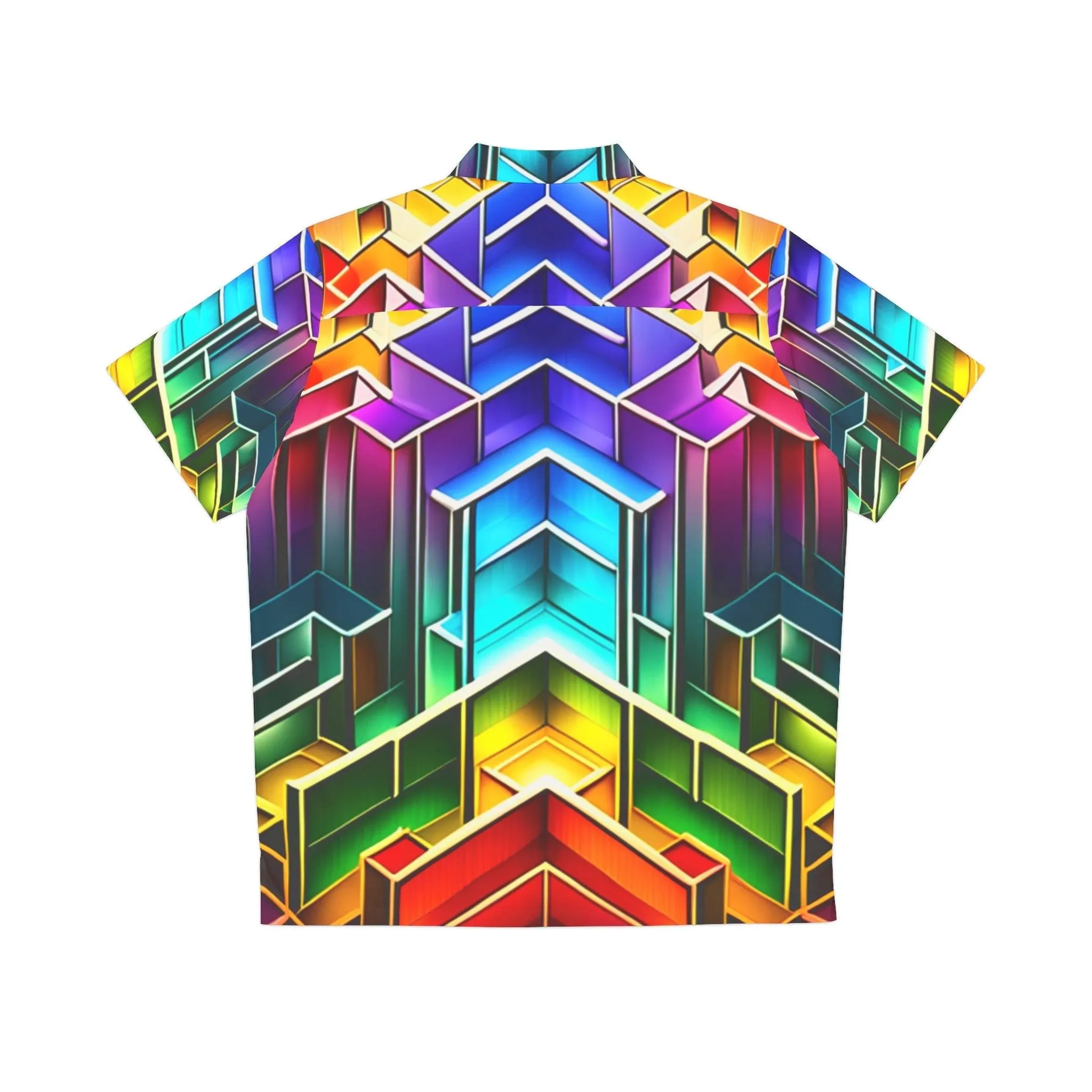 Color Bloc Men's Hawaiian Shirt (AOP)