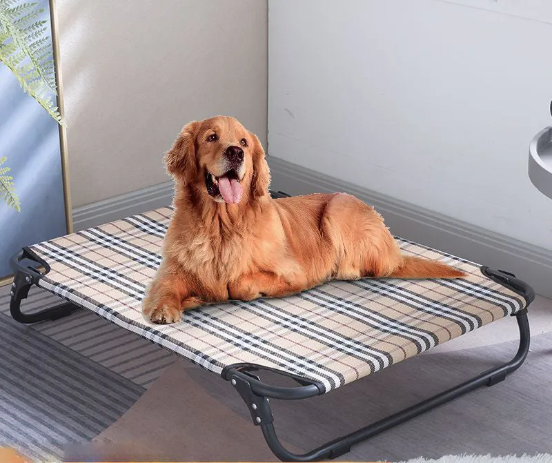 Foldable Elevated Outdoor Puppy Bed – Breathable and Sturdy Design