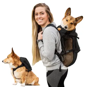 K9 Sport Sack Medium Black Walk-On Dog Backpack with Harness for Pets
