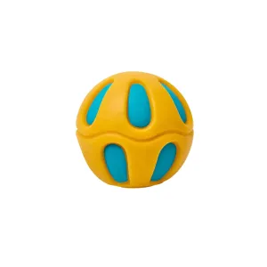 Kanu Pet Soft Yellow Solid Ball with Chicken Scent Dog Toy