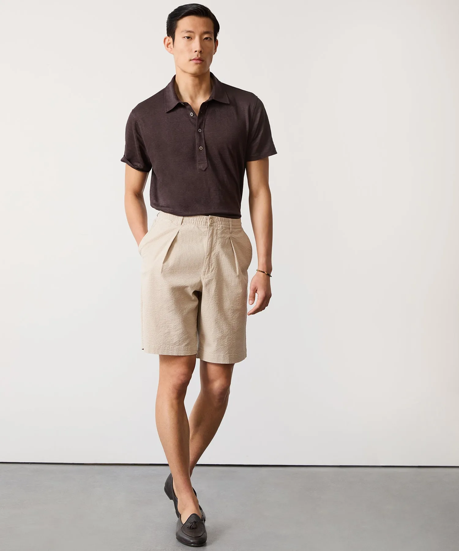 Linen Polo in Coconut