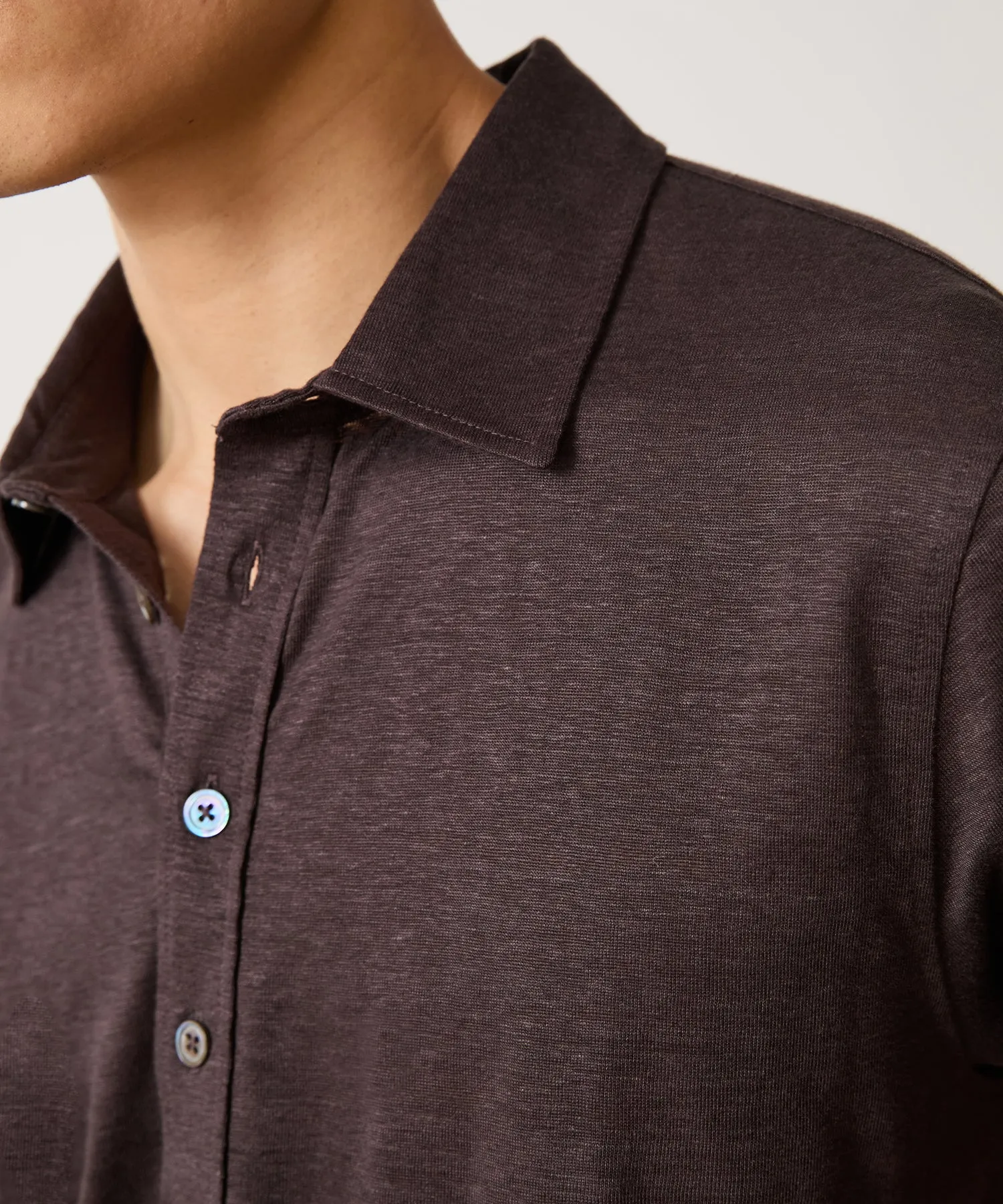 Linen Polo in Coconut