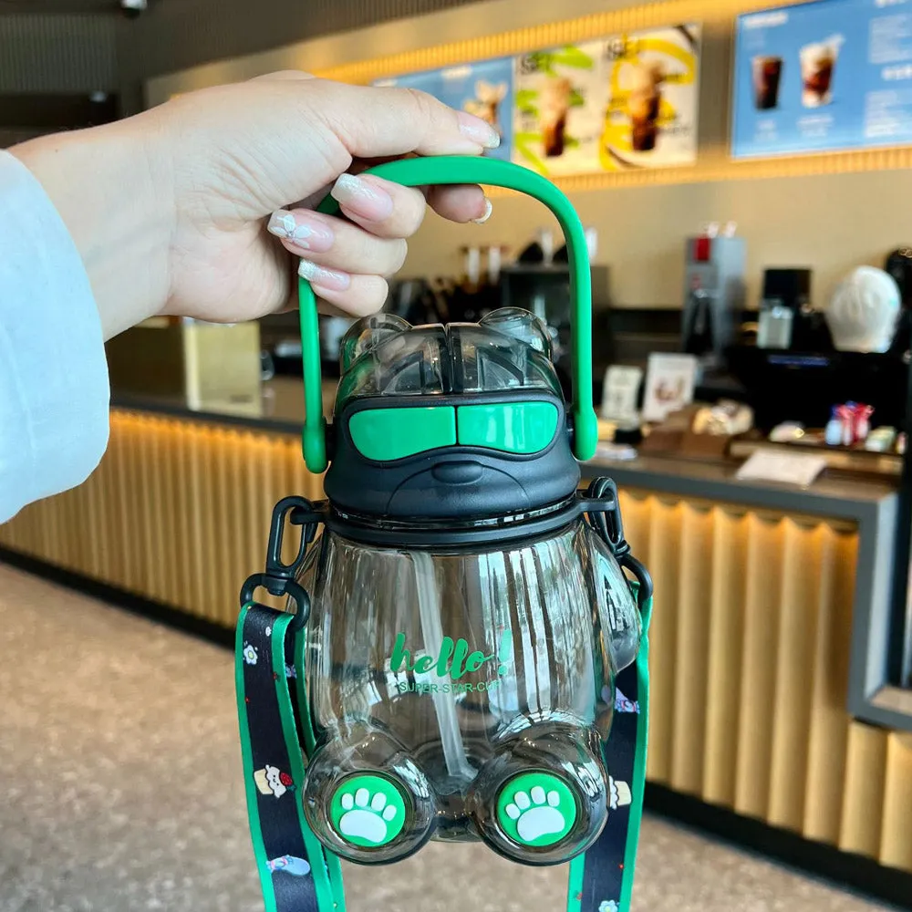 Little Surprise Box Cool Kelly Jo With Headphone Handle Water Bottle, 850Ml For Kids, Green