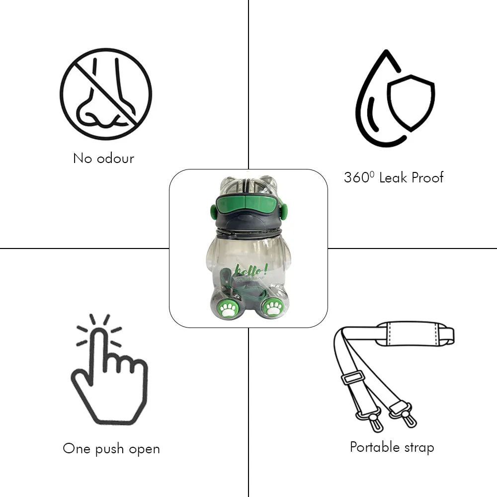Little Surprise Box Cool Kelly Jo With Headphone Handle Water Bottle, 850Ml For Kids, Green