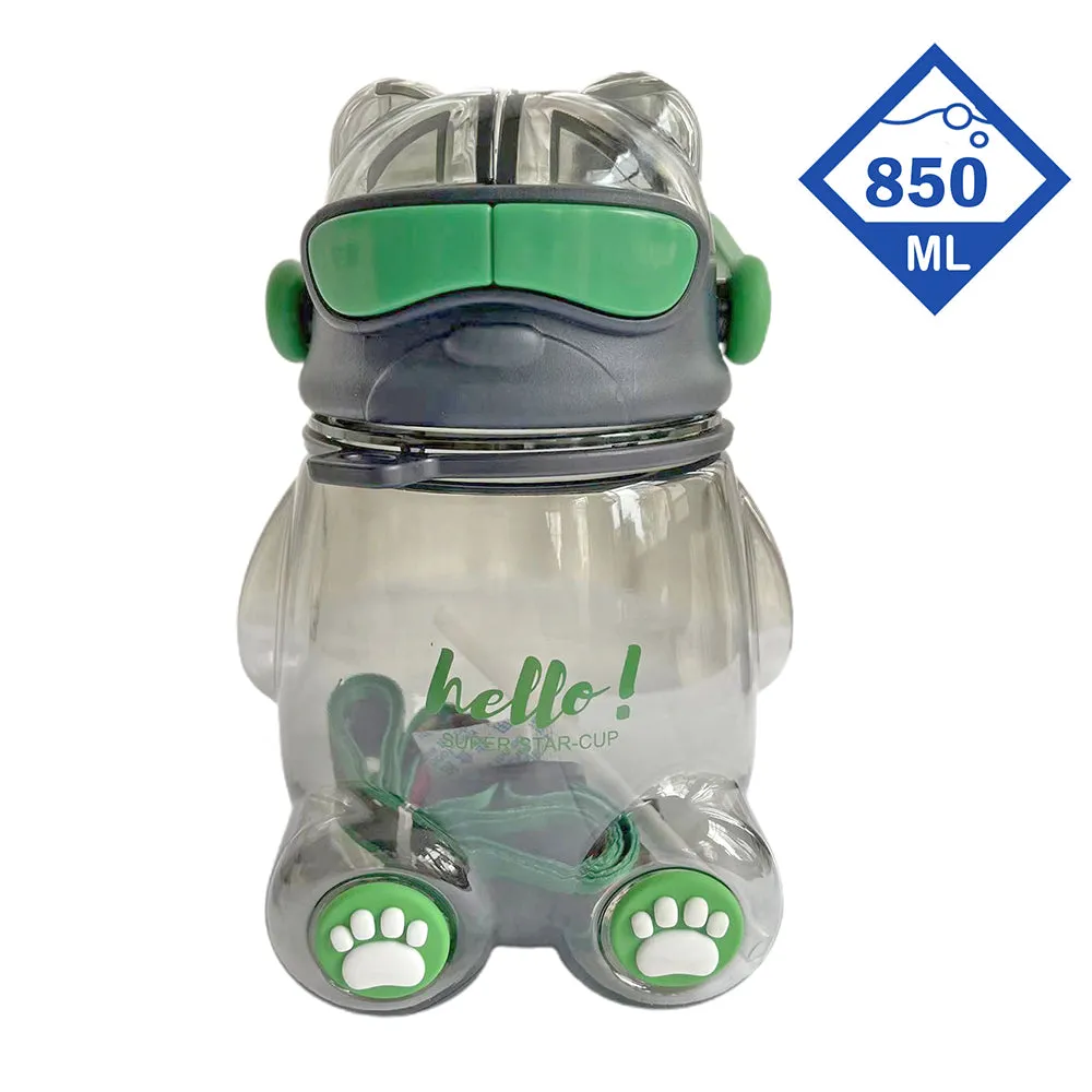 Little Surprise Box Cool Kelly Jo With Headphone Handle Water Bottle, 850Ml For Kids, Green