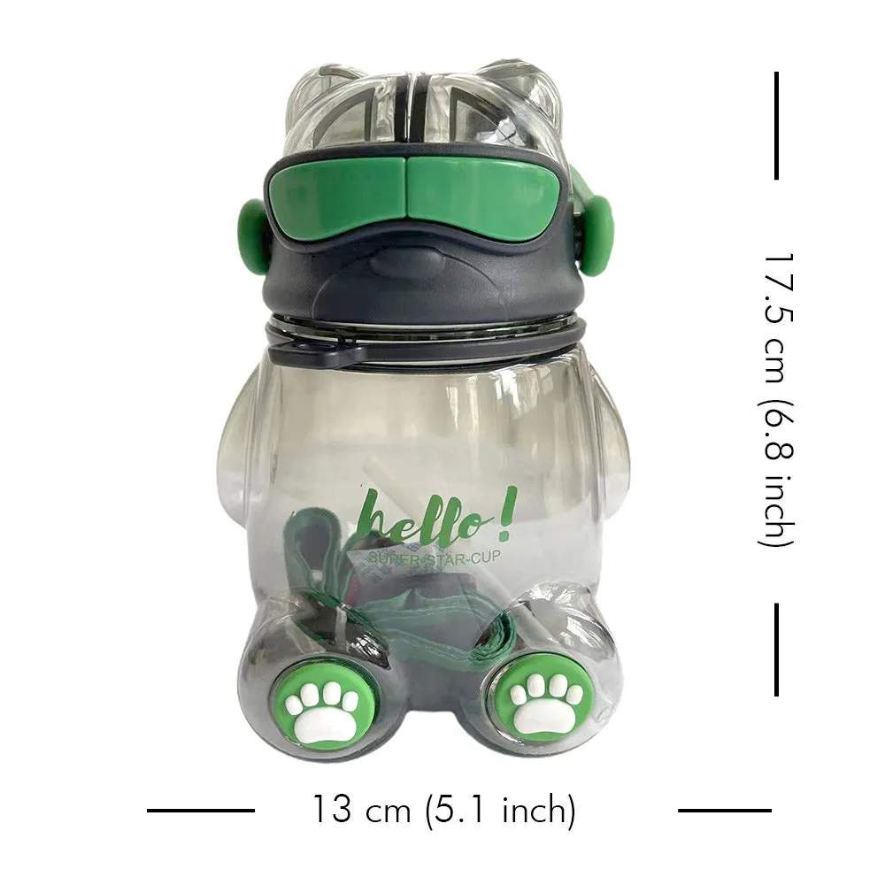Little Surprise Box Cool Kelly Jo With Headphone Handle Water Bottle, 850Ml For Kids, Green