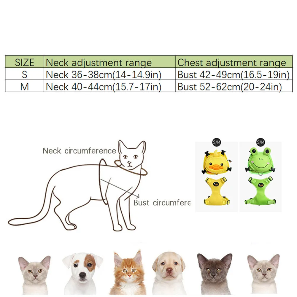 OMEM Backpack for Pets to Wear Chest Strap Traction Rope Harness Fit Small Medium Cats Dogs