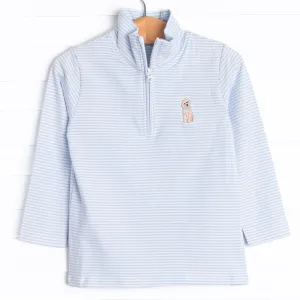 Puppy Embroidered Pullover, Blue