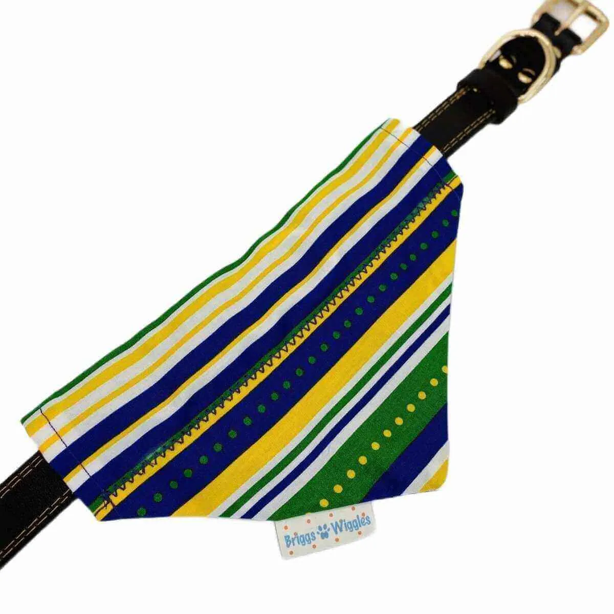 Purple, Green and Gold Mardi Gras Dog Bandana