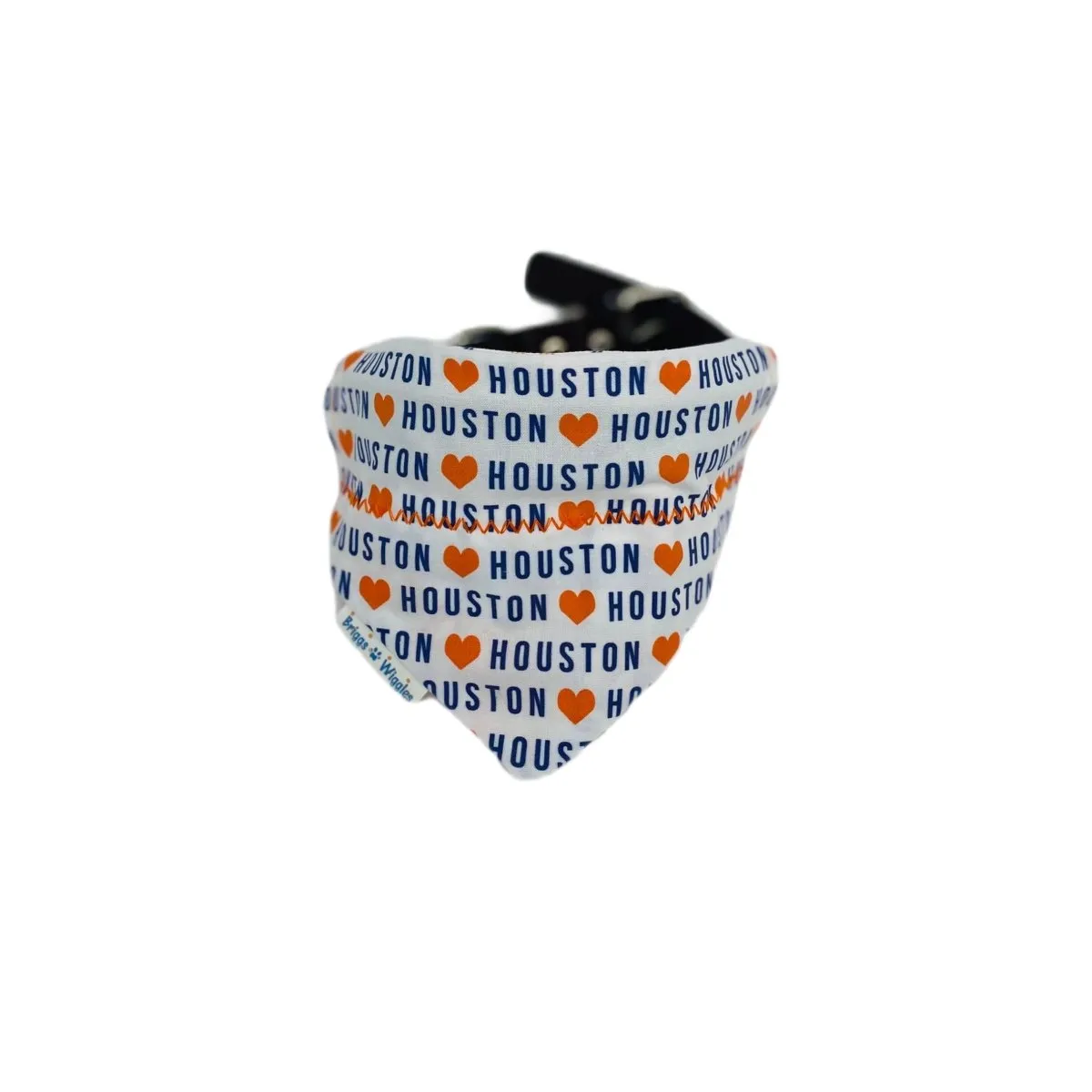 Reversible Houston Dog Bandana - range Heart & Blue Houston Design