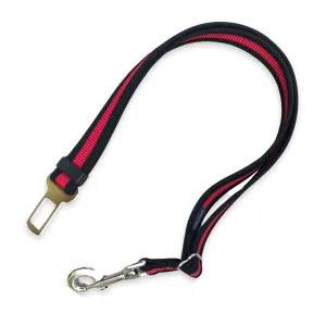 Seatbelt Leash - Black & Red