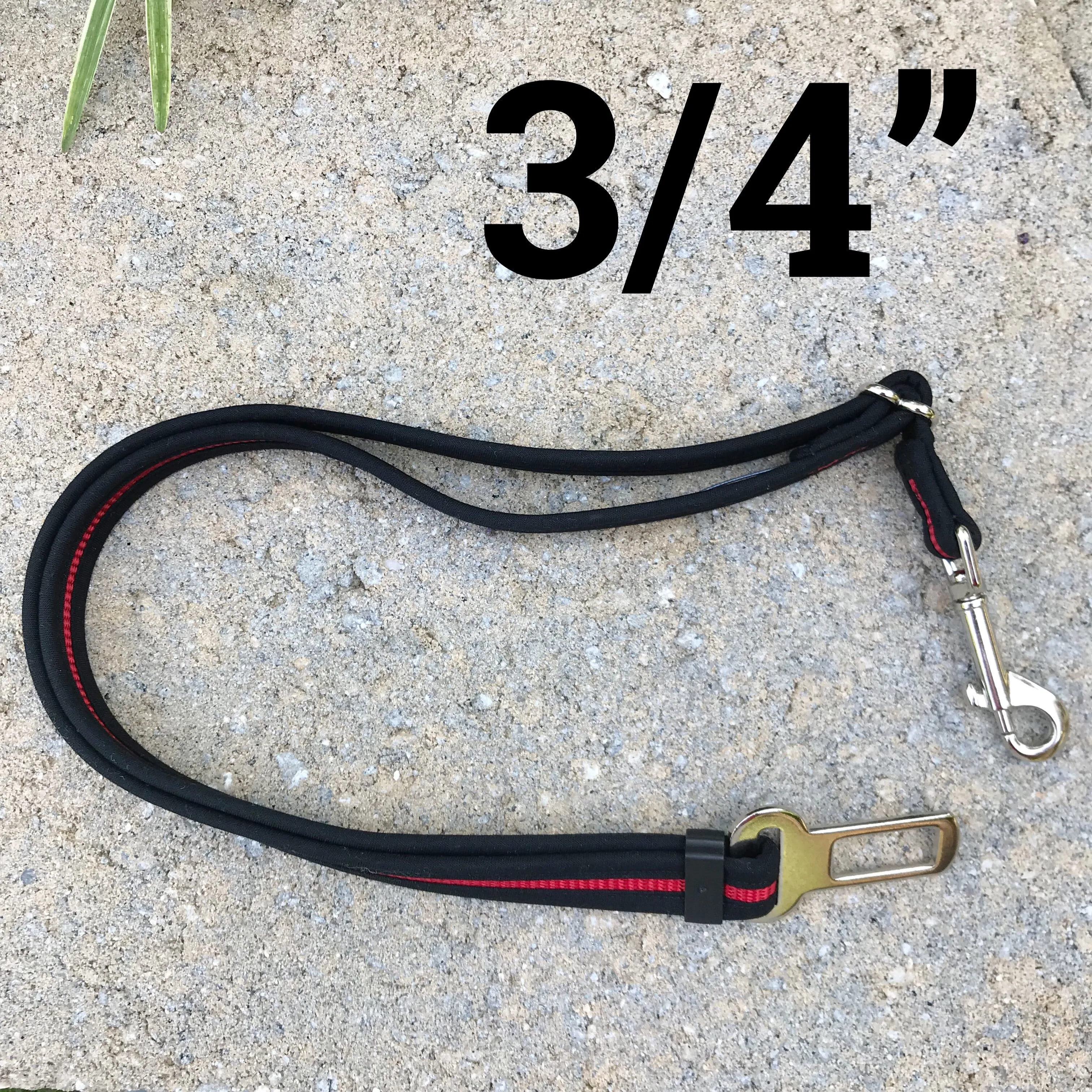 Seatbelt Leash - Black & Red