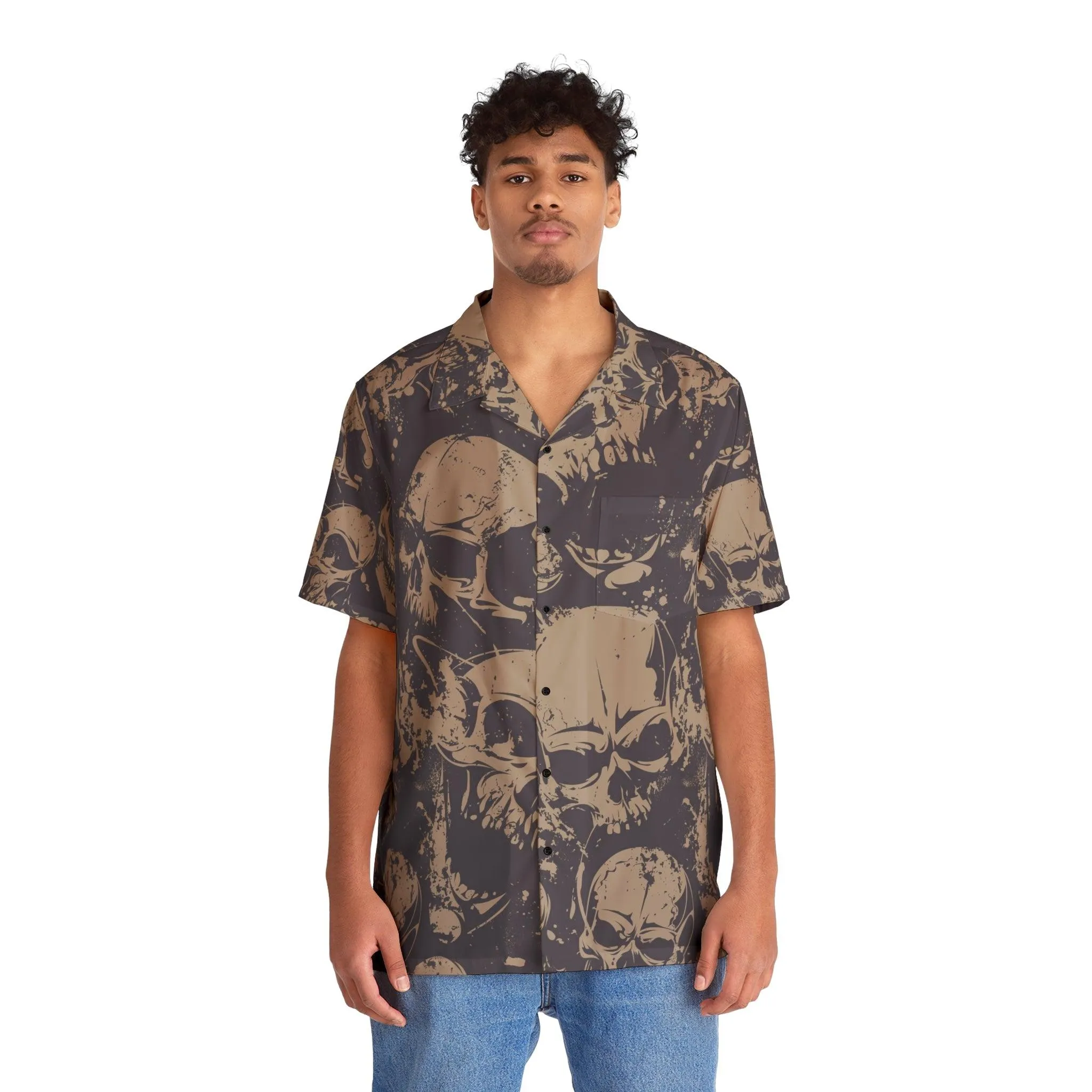 Skull Pile Men's Hawaiian Shirt (AOP)