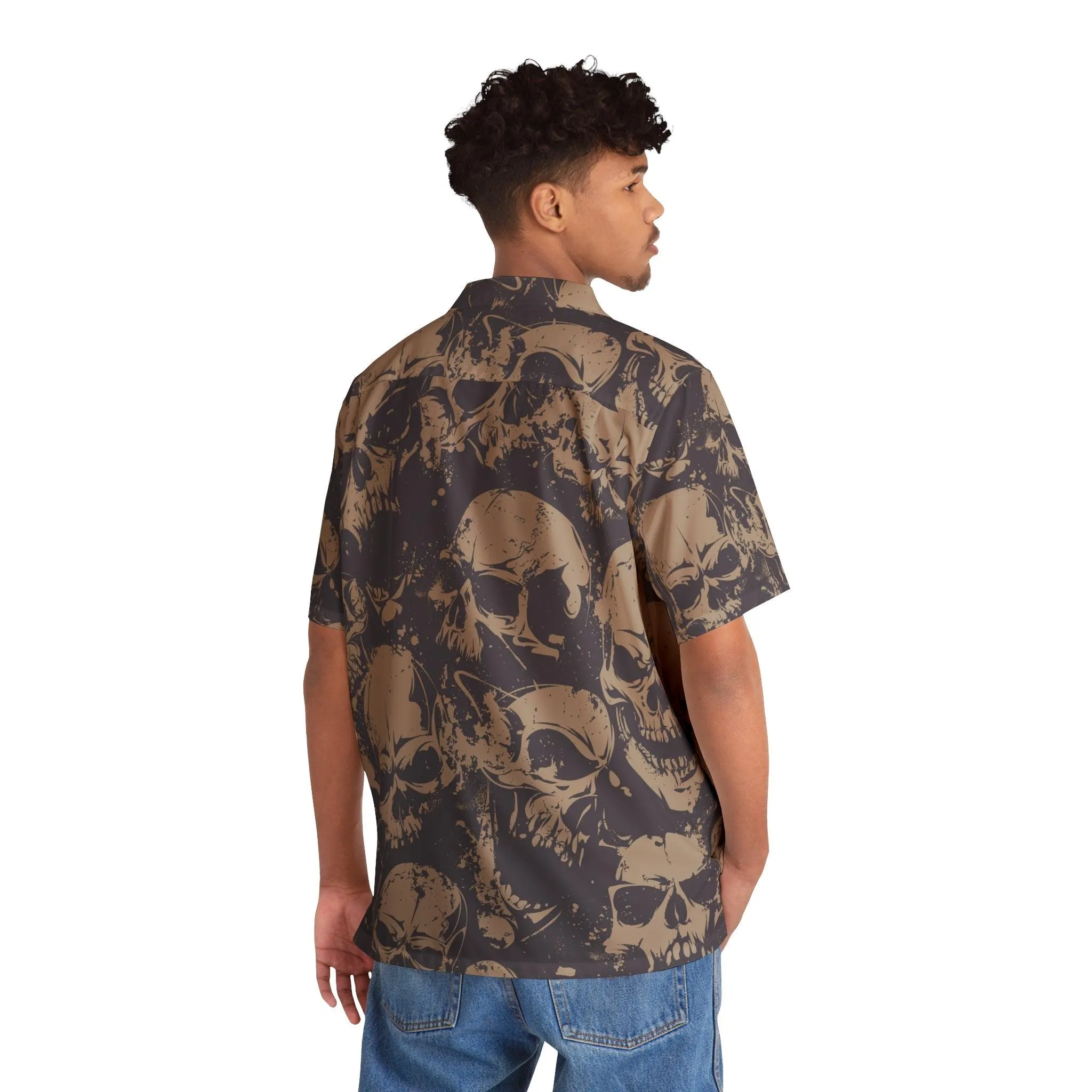 Skull Pile Men's Hawaiian Shirt (AOP)
