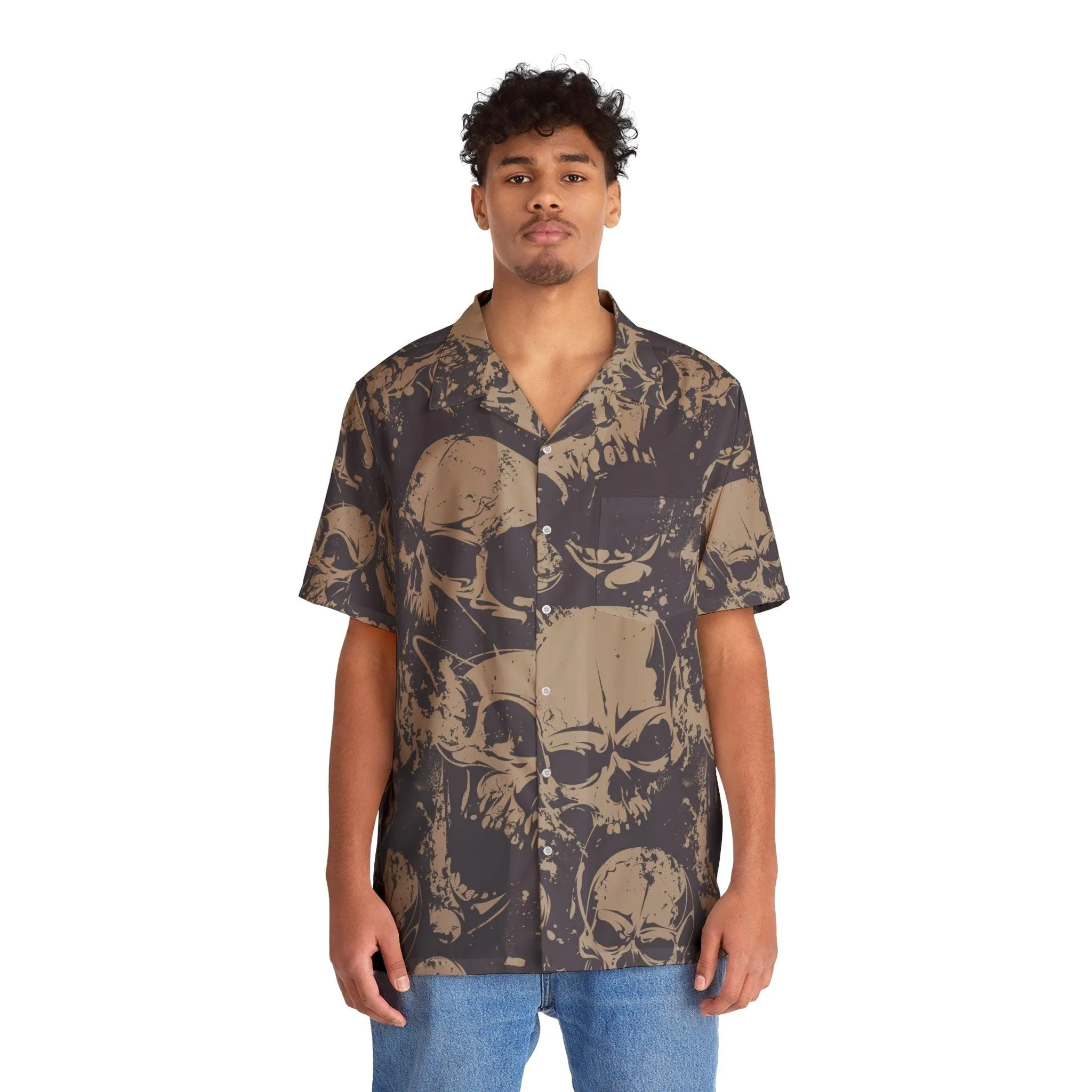 Skull Pile Men's Hawaiian Shirt (AOP)