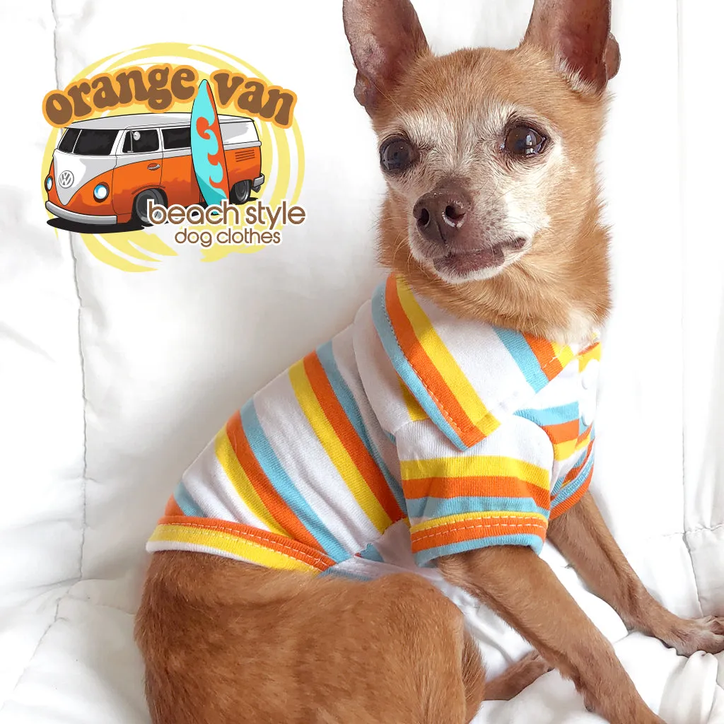 Striped Polo Dog Shirt Dog Clothes for Small Medium Dogs