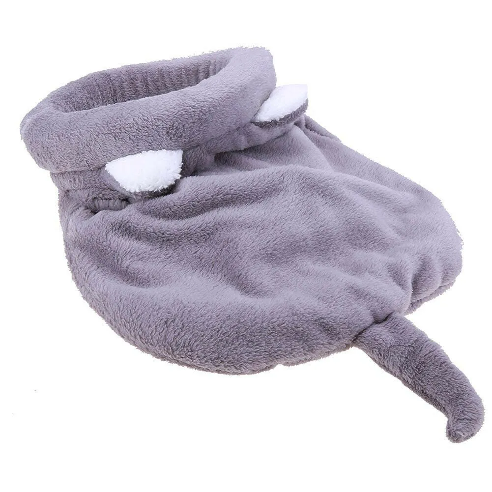 Warm Coral Fleece Cat & Small Dog Sleeping Bag Bed