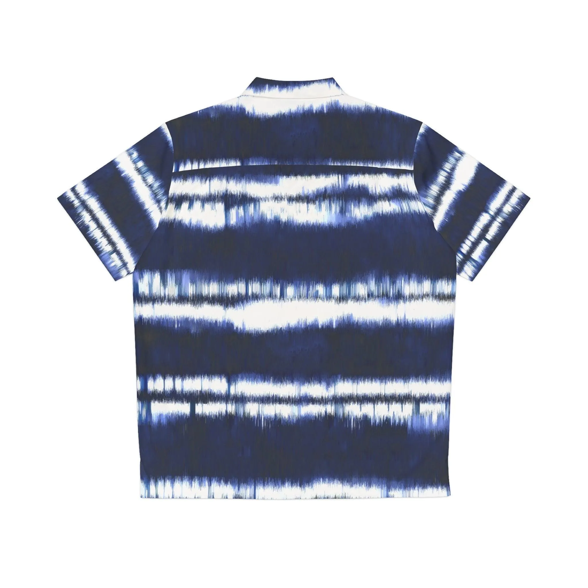 White Lines on Blue Men's Hawaiian Shirt (AOP)