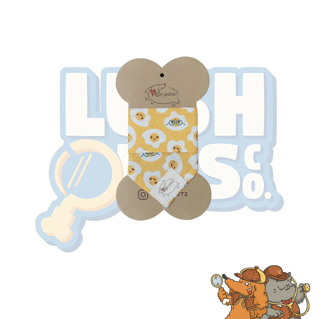 Yellow Animated Egg Bandana For Pets
